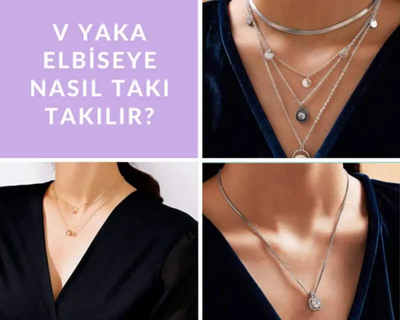 V Yaka Elbiseye Nasıl Takı Takılır?